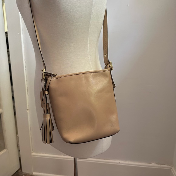Coach Tan Leather Small Crossbody Tassel Bag - Picture 5 of 9